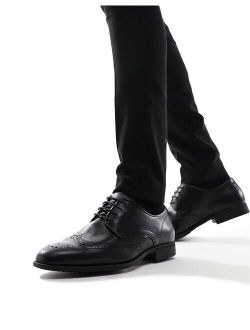formal brogue derby shoe in black