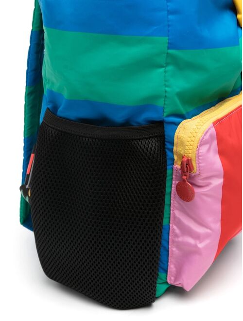 Stella McCartney Kids logo-print strap striped backpack