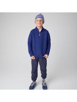 Kids' quilted jersey reversible half-zip sweatshirt