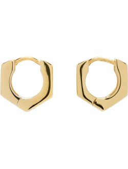 Gold Bolt & Nut Earrings