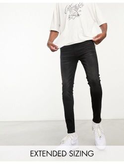 spray on jeans with power stretch in washed black