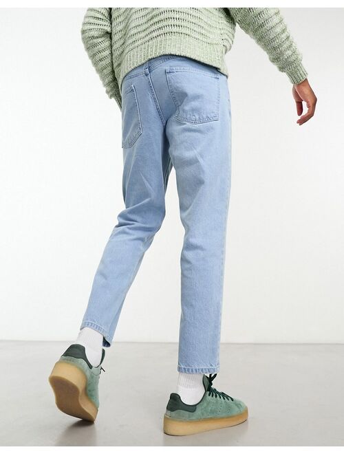 ASOS DESIGN classic rigid jeans in light stone wash blue