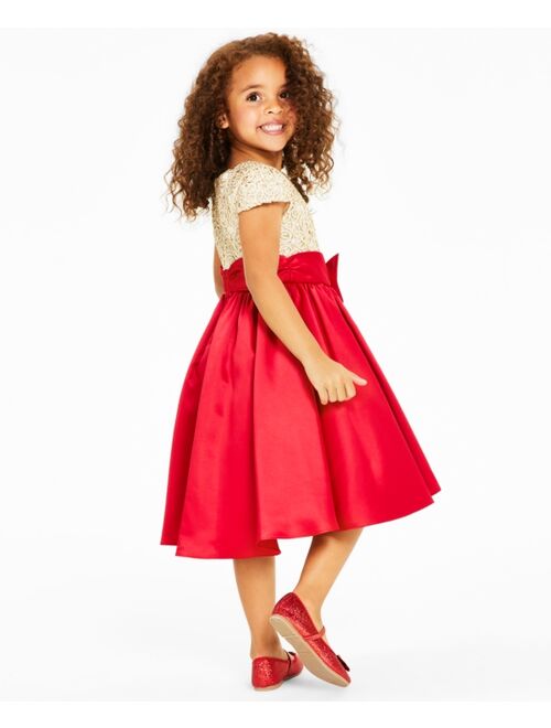 RARE EDITIONS Little Girls High-Low Skirt Dress with Cascade Bow