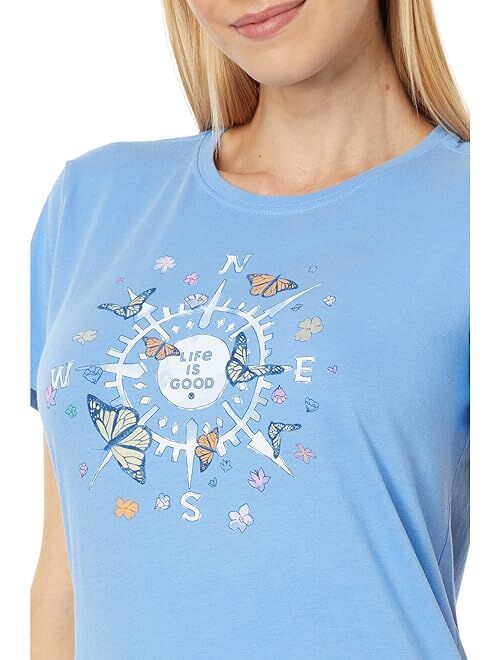 Life is Good Butterfly Compass Short Sleeve Crusher-Lite Tee