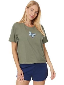Life is Good Butterfly Flutter Short Sleeve Boxy Crusher Tee