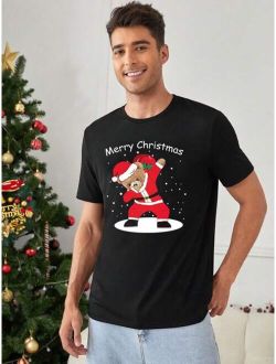 Shein Manfinity Hypemode Men Christmas Santa Claus & Slogan Graphic Tee