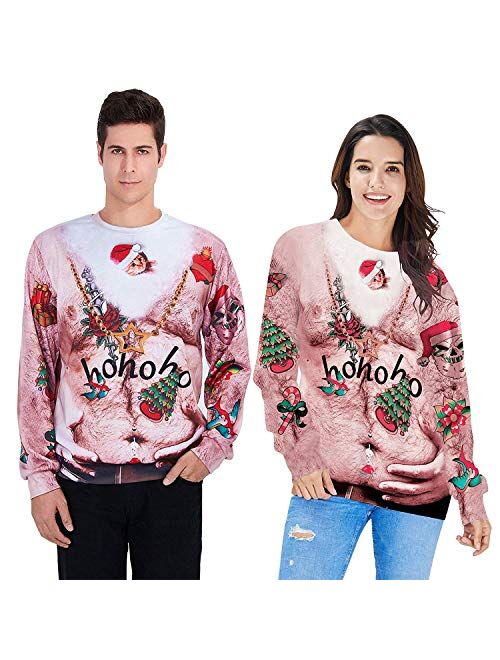 Goodstoworld Mens/Womens Ugliest Christmas Sweatshirt 3D Unique Hilarious Graphic Pullover Shirt S-4XL