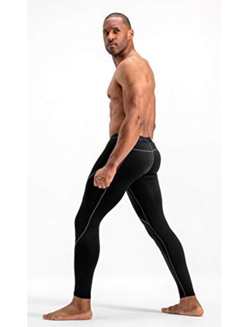 DEVOPS 2 or 3 Pack Men's Thermal Compression Pants, Athletic Leggings Base Layer Bottoms