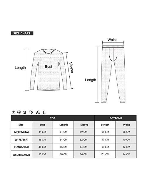 MOBIUSPHY Thermal Underwear for Men Long Johns Set with Fleece Lined Base Layer Top Bottom