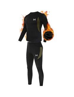 MEETYOO Thermal Underwear for Men, Winter Gear Long Johns Base Layer Top and Bottom Set for Skiing Running