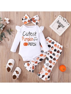 Detigee Baby Girl Thanksgiving Outfit Cutest Pumpkin in The Patch Baby Girl Outfit