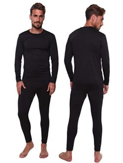 Ultra Dry Thermal Underwear for Men Long John Set for Cold Weather Mens 2 pc Long Sleeve Shirt and Leggings Fleece Base Layer Thermals