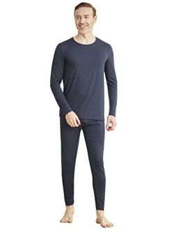 YIMANIE Men's Thermal Underwear Set Long Johns Ultra Soft Top and Bottom Fleece Lined Base Layer Set for Cold Weather