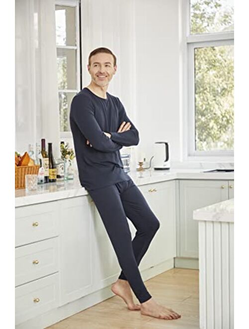 YIMANIE Men's Thermal Underwear Set Long Johns Ultra Soft Top and Bottom Fleece Lined Base Layer Set for Cold Weather