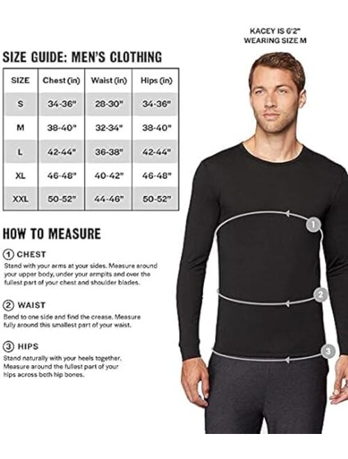 32o Degrees 32 Degrees Men's Lightweight Baselayer Crew Top | Long Sleeve | Form Fitting | 4-Way Stretch | Thermal