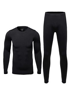 Atneato Men Thermal Underwear Set - Winter Thermal Long Johns Mens Warm Top and Bottom Set