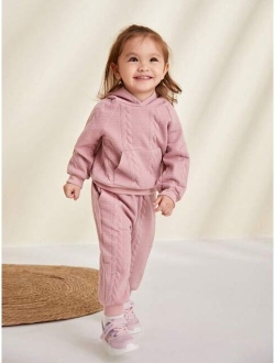 Cozy Cub Baby Girl Solid Raglan Sleeve Hoodie & Pants