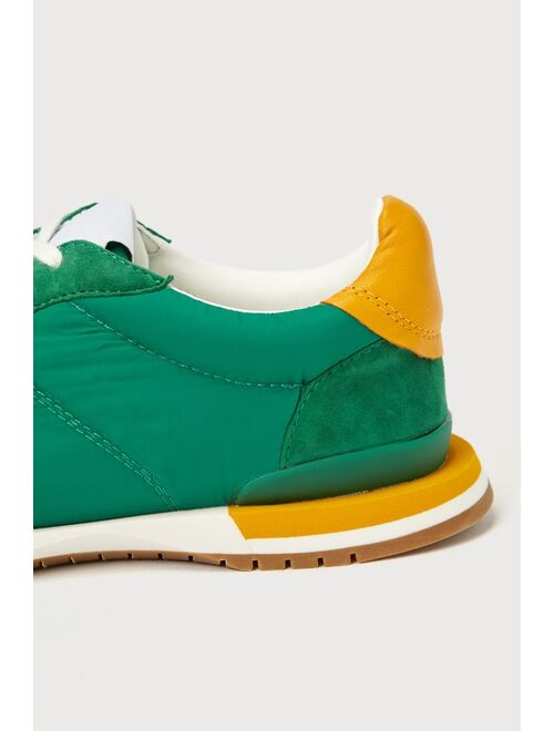 Steve Madden Giaa Green Suede Leather Lace-Up Sneakers