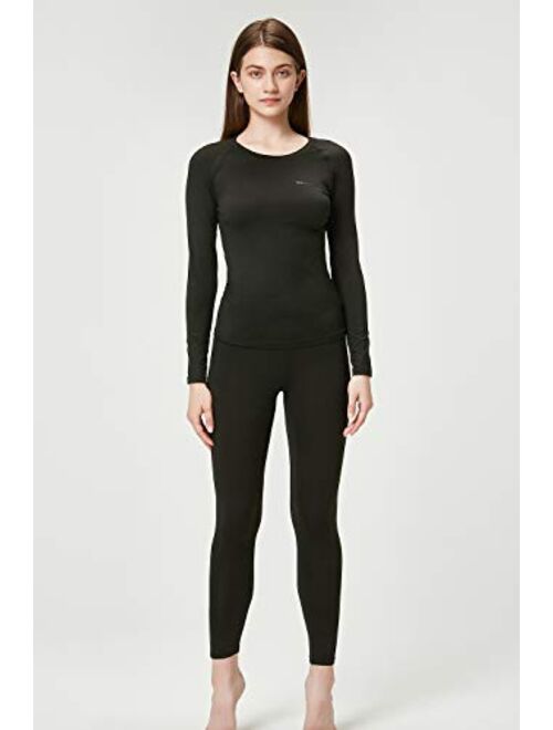 DEVOPS Women's 2 Pack Thermal Long Sleeve Shirts Compression Baselayer Tops