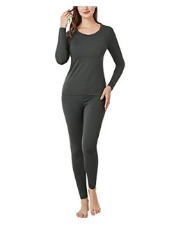 Women's Thermal Underwear Set Fleece Lined Long Johns Top & Bottom Soft Base Layer Light/Mid/Heavy Weight L17/ L41/L44