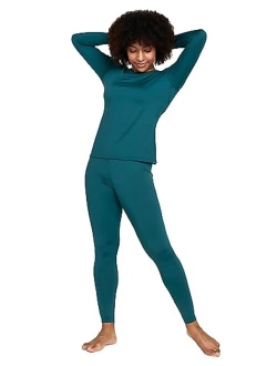Women's Thermal Underwear Set Fleece Lined Long Johns Top & Bottom Soft Base Layer Light/Mid/Heavy Weight L17/ L41/L44