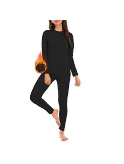 American Trends Womens Thermal Underwear Set Long Johns Base Layer Fleece Lined Top and Bottom Thermals Sets Loungewear