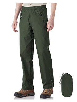 Outdoor Ventures Men's Rain Pants Waterproof Rain Overall Pants Windproof Packable Rain Outdoor Pants for Hiking Fishig Golf