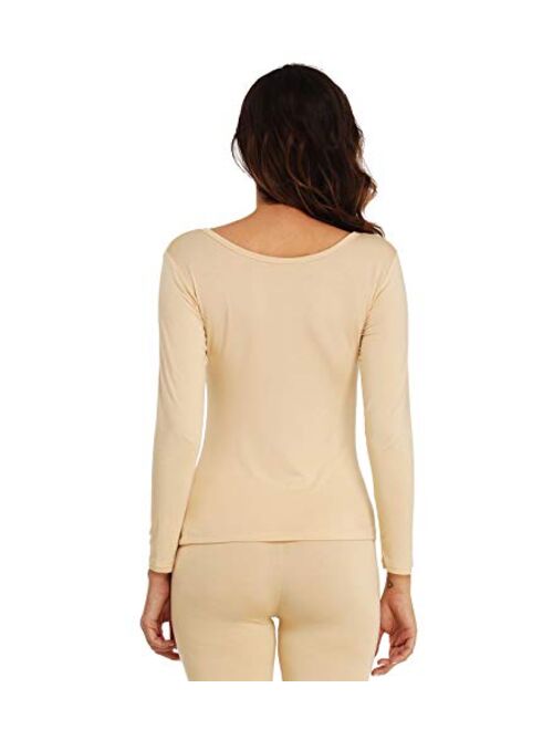 Mcilia Women's Ultrathin Modal Round Neck Long Sleeve Thermal Top/Shirt