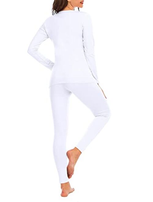 Century Star Thermal Underwear for Women Long Johns Set with Fleece Lined Base Layer Soft Thermal Set Winter Clothes