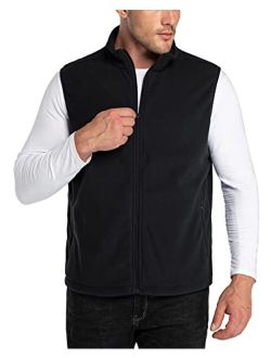 Outdoor Ventures Men's Full-Zip Polar Fleece Vest Outerwear Lightweight Warm Casual Sleeveless Jacket for Fall & Winter