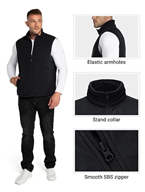 Outdoor Ventures Men's Full-Zip Polar Fleece Vest Outerwear Lightweight Warm Casual Sleeveless Jacket for Fall & Winter