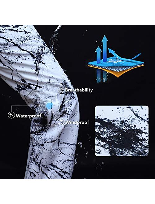 Outdoor Ventures Women's Snow Pants Waterproof Windproof Outdoor Fleece Lined Softshell Insulated Ski Pants with Boot Gaiters