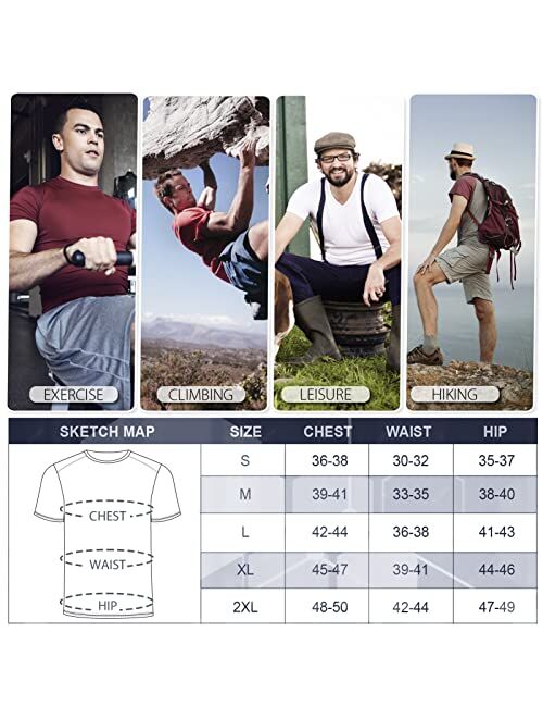Outdoor Ventures Men's Dry Fit T Shirts, Quick Dry Athletic Gym Running Workout Short Sleeve Tee Shirts for Men