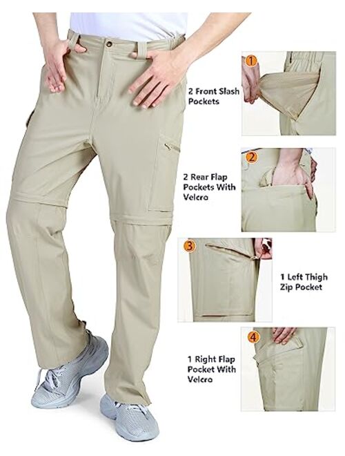 Outdoor Ventures Men's Convertible Pants, Quick Dry Hiking Zip-Off Pants, Stretch Lightweight Cargo Pants