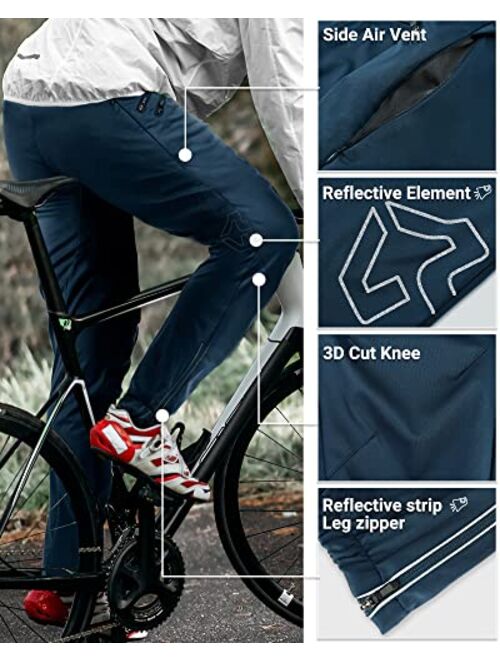 Outdoor Ventures Cycling Pants for Men, Windproof Mountain Bike Pants Waterproof Athletic Sweatpants for Biking Running