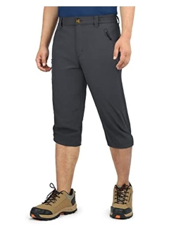 Outdoor Ventures Men's Quick Dry Capri Pants Lightweight Stretch 3/4 Capri Shorts for Hiking Golf Athletic Casual
