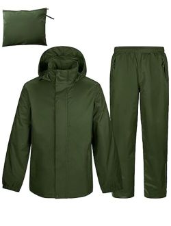 Outdoor Ventures Men's Rain Suit Waterproof Breathable Rain Gear Golf Rain Suits for Male Rain Jackets and Pants