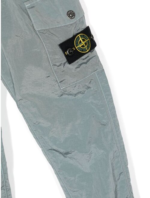 Stone Island Junior Compass-motif straight-leg trousers