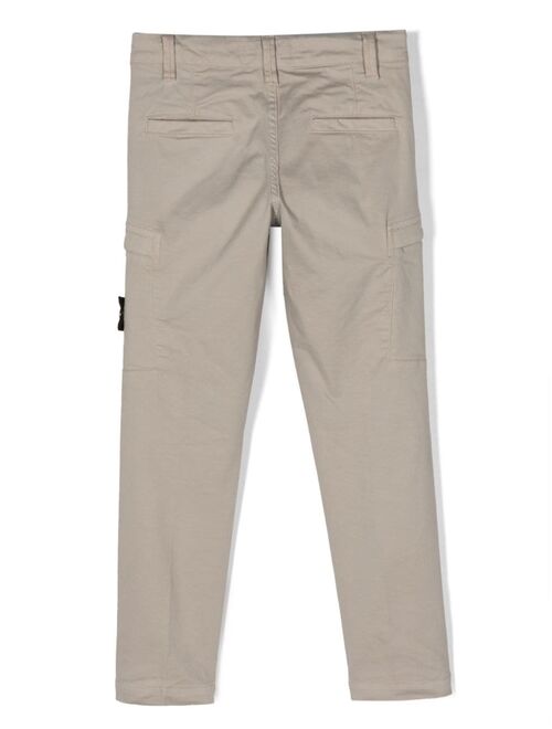 Stone Island Junior Compass-motif cotton trousers