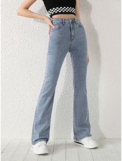 Teen Girls Solid Bootcut Jeans
