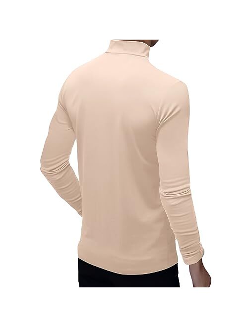 Angbater Men's Fashion Mock Turtleneck T-Shirts Long Sleeve Pullover Sweater Basic Designed Undershirt Slim Fit Top