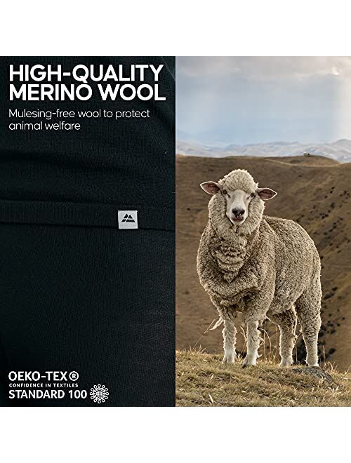 Danish Endurance Merino Wool Long Sleeve Base Layer Shirt for Men, Thermal Shirt
