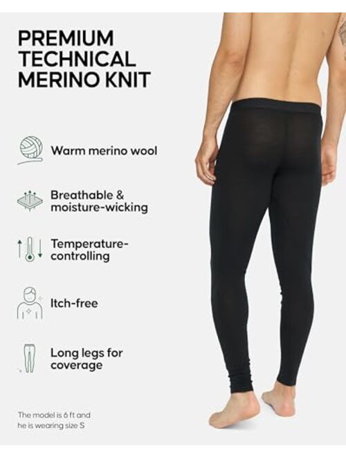 Danish Endurance Merino Wool Base Layer Pants for Men, Thermal Long Johns
