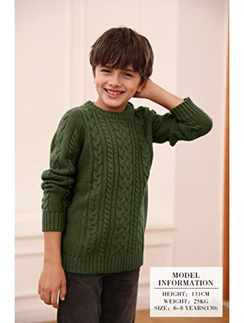 Fommykin Toddler Crew Neck Sweater Little Kids Long Sleeve Knitted Pullover Sweater Tops with Button Clouser for Boys Girls