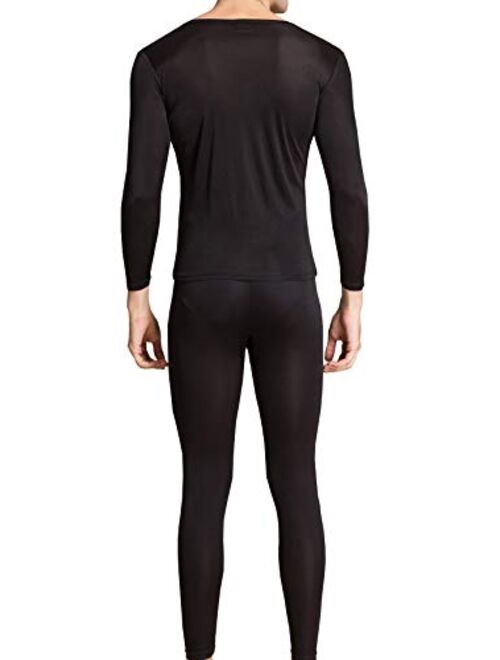 Grenasasilk Men's Silk Long Johns Mulberry Silk Long Underwear V-Neck Breathable Thermal Underwear Sets & Undergarments