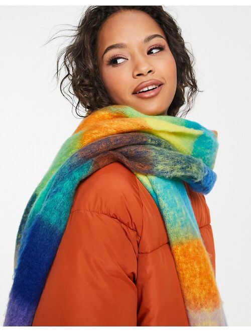 Daisy Street check scarf in bright colors