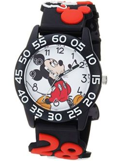 Mickey Mouse Kids' Plastic Time Teacher Analog Quartz 3D Strap Watch