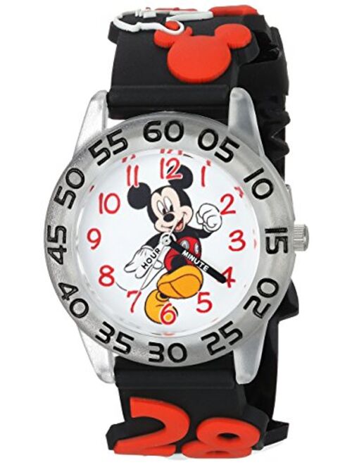 DISNEY Mickey Mouse Kids' Plastic Time Teacher Analog Quartz 3D Strap Watch