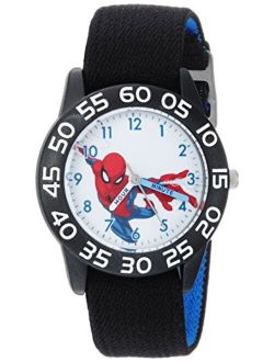 Spider-Man Kids' Plastic Time Teacher Analog Quartz Nylon Strap Watch