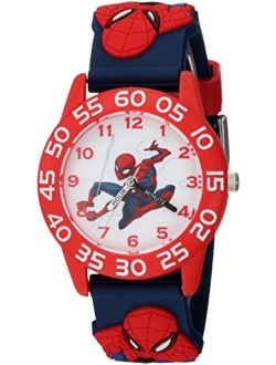 Disney Marvel Spider-Man Kids' Plastic Time Teacher Analog Quartz 3D Strap Watch